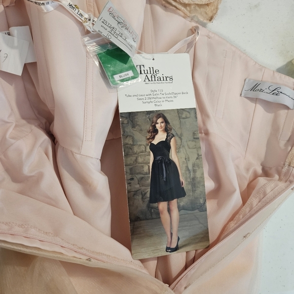 NWT Mori Lee Blush Pink Lace & Tulle Sweetheart Party Dress - Picture 8 of 9